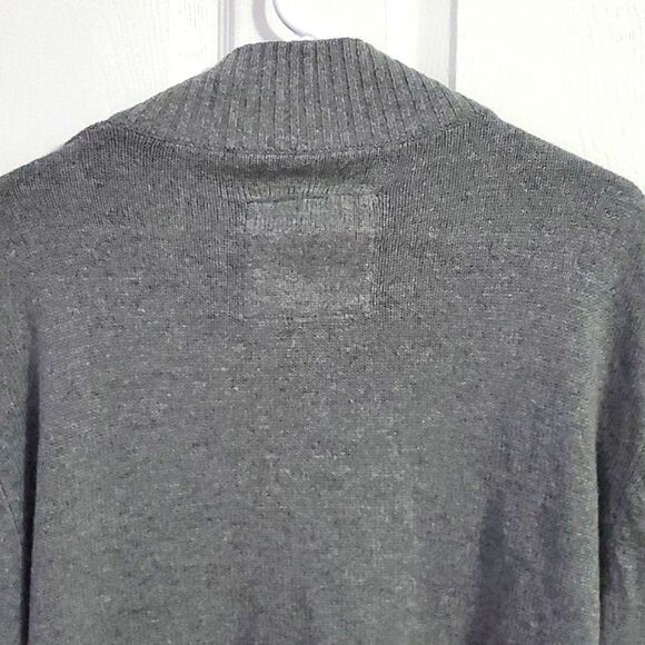 Marc Ecko Cut & Sew Gray High Neck Elbow Patches Wool Blend Sweater - Picture 6 of 13